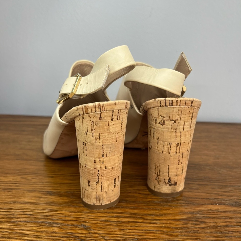 Veronica Beard Size 6 • Bodhi Leather Cork Slingback High Heels. - Picture 6 of 9